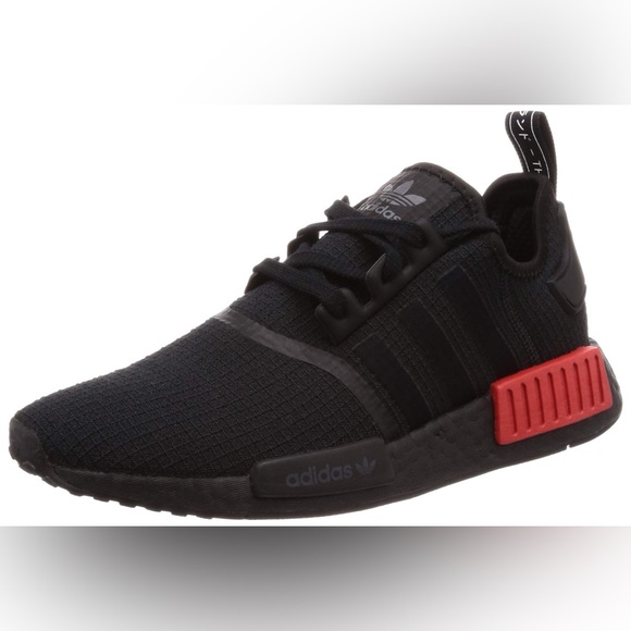 Adidas NMD R1 Men's Women’s Black and Red Sneakers - Picture 1 of 7